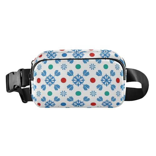 Blau mit Punkten, Stilvolle Crossbody-Tasche, Anti-Diebstahl, Niere, für Frauen, Männer, Wasserdicht, mit verstellbarem Gürtel, Reise, Urlaub, Laufen, Bolsa Paar Celular Paar, Schneeflocke,, von miaozhen