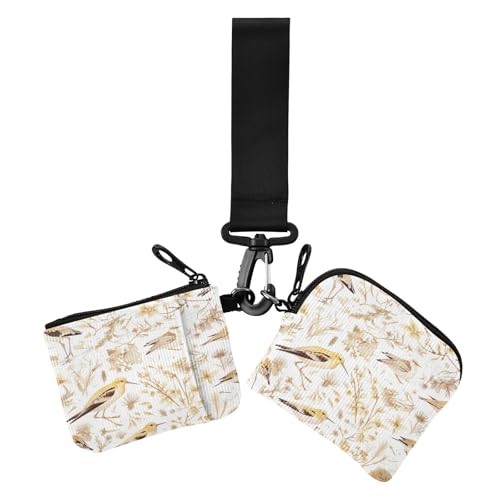 Cartoon American Avocet Gold Weihnachten Damen Dual Wallets Busniess Kartenetuis Große Kapazität Münzgeldbörse Kleingeldhalter mit Reißverschluss Münzfach für Arbeit 2 Stück Mujer Para Tarjetas von miaozhen