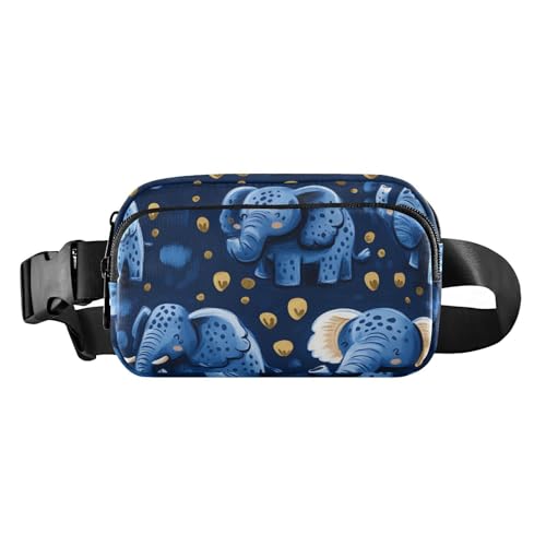 Cartoon Blau Fuuny Elefanten Mode Crossbody Tasche Anti Diebstahl Taille Pack für Frauen Männer Wasserdicht mit Verstellbaren Gürtel für Workout Laufen Wandern bolsa para hombre de cintura, cartoon von miaozhen
