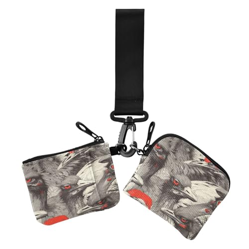 Cartoon Cassowary Damen Dual Wallets Busniess Kartenetuis Mini Fashion Visitenkartenetui Geld Organizer mit Reißverschlusstasche für Mädchen 2 Stück Mondero Porta Tarjetas Para Mujer, Cartoon von miaozhen