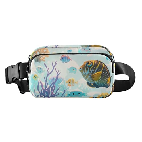Cartoon Nette Bunte Fisch Korallen Modische Crossbody Tasche Taille Packs Für Männer Frauen Multifunktionale Mit Einstellbare Gürtel Für Einkaufen Sport Arbeit accesorios para correr mujer, Cartoon, von miaozhen