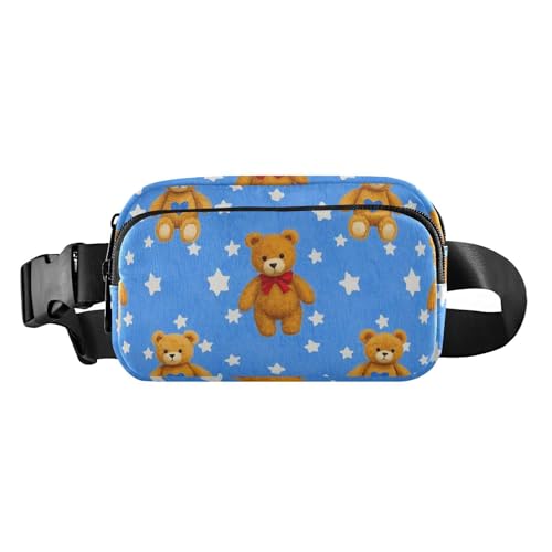 Cartoon-Teddybär, modische Umhängetasche, Diebstahlschutz, Hüfttasche für Damen und Herren, wasserdicht, mit verstellbarem Riemen, für Reisen, Fitnessstudio, Arbeit, Mochilas para hombres de cintura, von miaozhen
