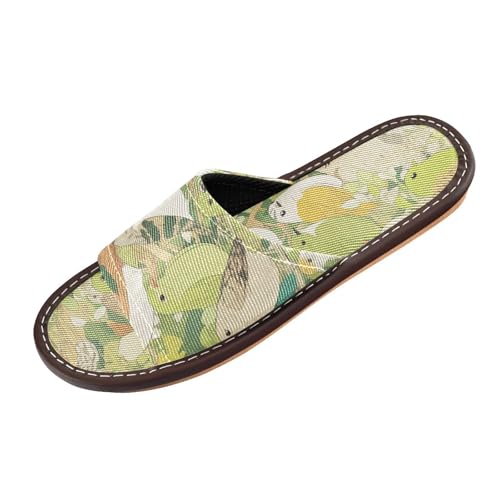 Cartoon Wachtelvögel Gruppe grün Sommer Spa Dusche Hausschuhe Indoor und Outdoor Ultraleicht Weich Para Personalizado Offene Zehen Slip-on Home Schuhe für Pool, Hotel, Reise Sandalias para mujer von miaozhen