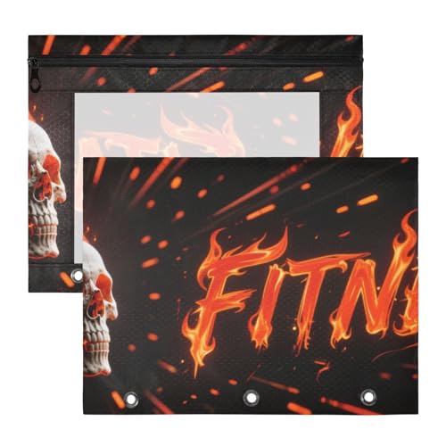 Federmäppchen, Mehrzweck-Stifthalter für A4-Papier, Briefe, 2 Stück, Studenten, Büro, Mode, Feuerschädel, Fitness, Orange, Cartuchera para lapices Federmäppchen, Mehrzweck-Stifthalter für A4-Papier, Briefe, 2 Stück, Studenten, Büro, Mode, Feuerschädel, Fitness, Orange, Cartuchera para lapices von miaozhen