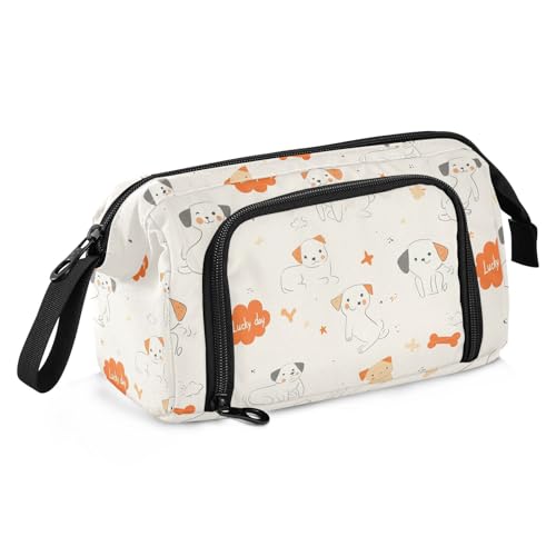Federmäppchen, Organizer, große Kapazität, Aufbewahrungstasche, leichtes Federmäppchen, Kosmetik, Make-up für Teenager, High School-Zubehör, niedliche Cartoon-Hunde, cartuchera para mujer von miaozhen