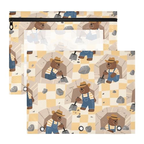 Federmäppchen, entzückende Taschenordner für A4-Papier, Briefe, 2 Stück, Lehrer, Klassenzimmer, Cartoon, Braunbierarbeiter, Estuche para lapices Federmäppchen, entzückende Taschenordner für A4-Papier, Briefe, 2 Stück, Lehrer, Klassenzimmer, Cartoon, Braunbierarbeiter, Estuche para lapices von miaozhen