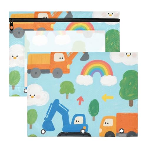 Federmäppchen, tragbar, 3 Ringe, Tasche für A4-Papier, Briefe, 2 Stück, Lehrer, Schulanfang, niedlicher Cartoon, bunt, Truck, Estuche Para Lapices Federmäppchen, tragbar, 3 Ringe, Tasche für A4-Papier, Briefe, 2 Stück, Lehrer, Schulanfang, niedlicher Cartoon, bunt, Truck, Estuche Para Lapices von miaozhen