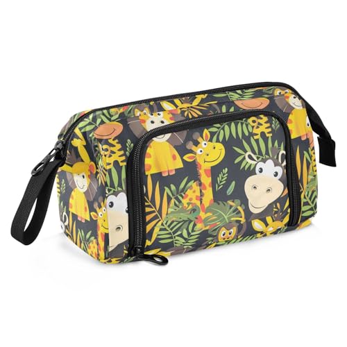 Federmäppchen mit großem Fassungsvermögen, tragbar, für Teenager, Krankenschwestern, Büro, Cartoon, Zoo, Giraffe, Affe, Lapiceras para mujer von miaozhen