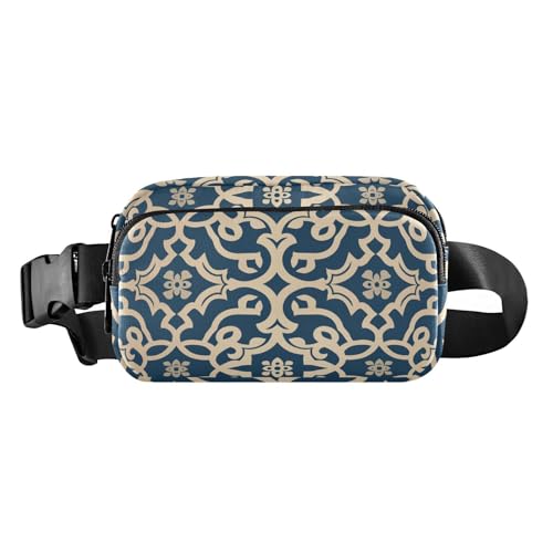 Flache Geometrische Muster Palmette Muster Mode Taille Pack Crossbody-Tasche für Geschäftsfrauen Mini mit Verstellbaren Gürtel für Reise Gym Arbeit mandiles para mujer de cocina, flache geometrische von miaozhen