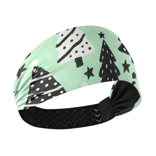 Frohe Weihnachten, mintgrüne Bäume, feuchtigkeitsableitend, schweißableitendes Stirnband für Damen, elastische Schweißbänder für den Kopf, für Fußball, Laufen, Laufen, Yoga, Diademas, Deportivas, Para von miaozhen
