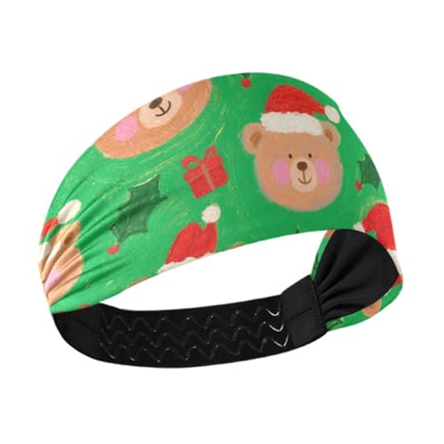 Frohe Weihnachten, niedlicher brauner Bär, rutschfest, elastische Stirnbänder für Damen, für Volleyball, Wandern, Gesichtswaschen, Fußball, Diademen, Para Mujer von miaozhen