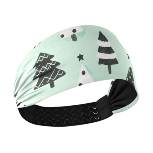 Frohe Weihnachten Minzgrüne Bäume kühlende Stretch-Stirnbänder für Damen, elastisches Schweißband für Fußball, Laufen, Fitnessstudio, Sport, Bandas para la cabeza von miaozhen