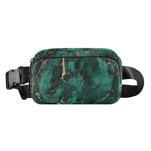 Grünlich Gold Marmor Textur Nette Fanny Pack Hüfttasche für Männer Frauen Klein mit Verstellbarer Gürtel für Reise Gym Arbeit para hombre de, Grünlich Gold Marmor Textur, Modern, Grünlich goldene von miaozhen