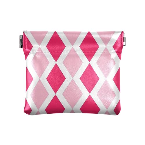 Guarda Monedas Para Carro Kosmetiktasche für Geldbörse, praktischer Schmuck-Organizer für Damen, Pfirsich-Rhombus, kariert, Pfirsichfarben, Pfirsich-Rhombus-kariert, 1 size von miaozhen