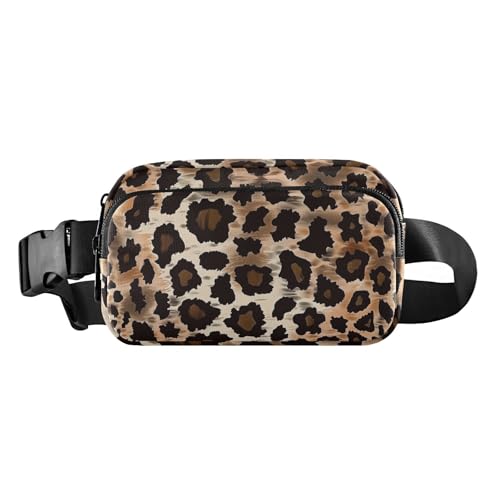 Leopard Print Nette Reißverschluss Fanny Pack Sling Bag für Frauen Männer Wasserdicht mit Verstellbarem Gürtel für Workout Laufen Wandern bolsa de cintura para, Leopard Print, Modern, Leopard Print, von miaozhen