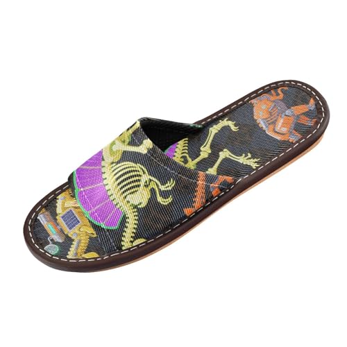 Mecha Dinosaurier Roaring T-Rex Orange Schwarz Damen Hausschuhe Indoor und Outdoor Atmungsaktiv Rutschfest Personalizadas Para Slip-on Home Schuhe für Pool Gym Bad Haus Zapatos Elegant Para Mujer von miaozhen