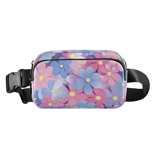 Modische Gürteltasche für Damen und Herren, große Kapazität, mit verstellbarem Gurt, für Reisen, Laufen, Wandern, Mochilas, Para Hombres de Cintura, Schöne rosa lila Blumen für den Elterntag, Modern von miaozhen