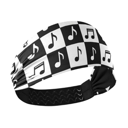 Modisches, schwarz-weißes kariertes Stirnband, kühlend, bequem, für Damen, dehnbares Schweißband für Laufen, Fußball, Fitnessstudio, Fußball, Diademas para mujer von miaozhen