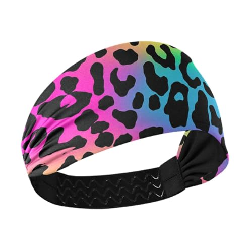 Neonfarbener Leopardenmuster, rutschfest? Extra breite Stirnbänder für Damen, elastische Schweißbänder für Basketball, Basketball, den täglichen Gebrauch, Waschen des Gesichts, Cintas para el cabello von miaozhen