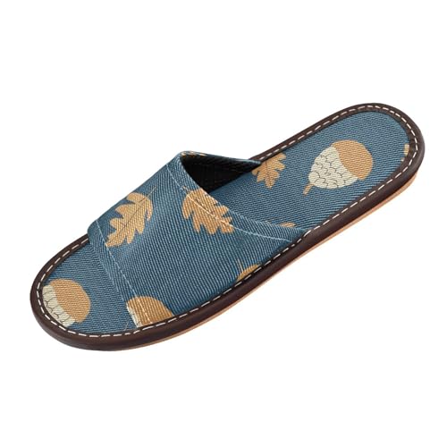 Old Slow Style Autumn Nut Sapphire Vector Spa Sandal Indoor Outdoor Reusable Cozy Personal Anti-Rutsch-Sandalen für Party Reisen Gäste zapatos cómodos para mujer, Old Slow Style Herbst Nuss Saphir von miaozhen