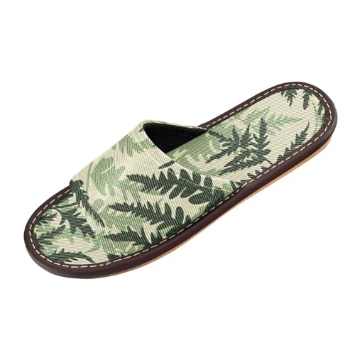 Old Slow Style Farn Green Leaf Slippers Indoor Reusable Soft Customized Open Toe Slip-on Home Shoes for Travel Airplane Hotel mocasines para mujer, Old Slow Style Farngrünes Blatt, 34/35 EU Old Slow Style Farn Green Leaf Slippers Indoor Reusable Soft Customized Open Toe Slip-on Home Shoes for Travel Airplane Hotel mocasines para mujer, Old Slow Style Farngrünes Blatt, 34/35 EU von miaozhen