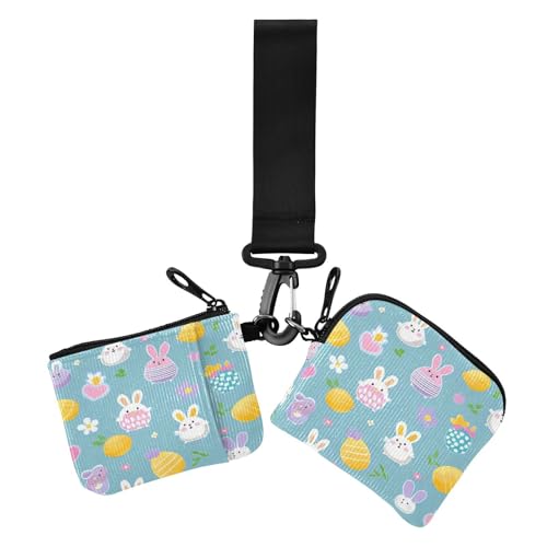 Ostereier, Hasen, Tiere, frische Damen-Münzgeldbörse, Kartenhalter, minimalistischer Karten-Organizer, Geldbörse mit Handgelenkschlaufe für Mädchen, 2 Stück Billeteras Para, Ostereier Hasen Tiere Ostereier, Hasen, Tiere, frische Damen-Münzgeldbörse, Kartenhalter, minimalistischer Karten-Organizer, Geldbörse mit Handgelenkschlaufe für Mädchen, 2 Stück Billeteras Para, Ostereier Hasen Tiere von miaozhen