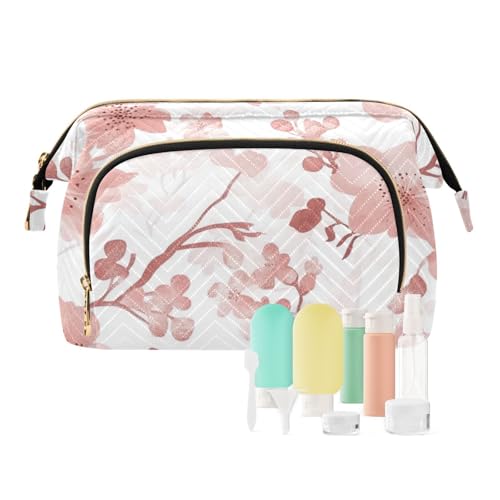 Reise-Make-up-Tasche, Pfirsichblüte, für Damen, Münzgeldbörse für Make-up-Pinsel, Bolsas para monedas de mujer, Pfirsichblüte, Modern von miaozhen
