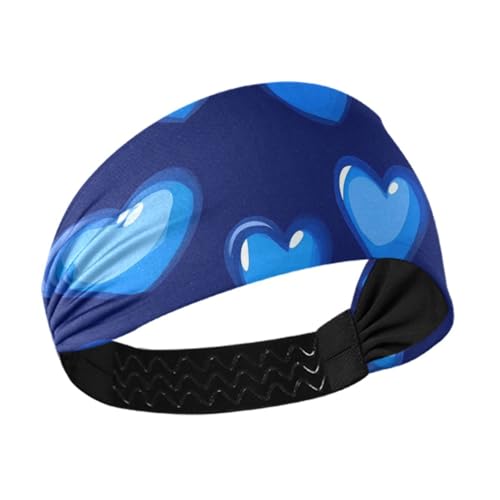 Rutschfeste Herzen, Königsblau, dicke Stirnbänder, elastische Haarbänder zum Waschen des Gesichts, Workouts für den täglichen Gebrauch, athletischer Sport, Cintas para el pelo de mujer von miaozhen