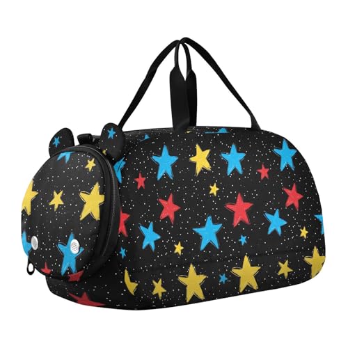 Stars, glitzernde, handliche gezeichnete Seesack mit Schuhfach, multifunktionale Gymnastik-Sporttasche für Jungen und Mädchen, Bolso Viajero, Sterne glitzernd handlich gezeichnet, Modern von miaozhen