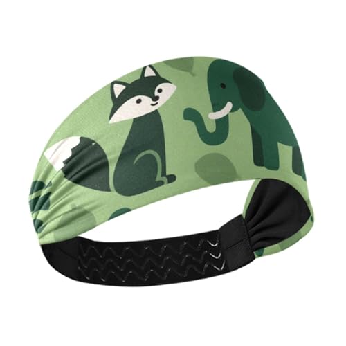 Stirnbänder mit Tiermotiv, Elefant, Affe, Fuchs, kühlend, niedlich, für Damen, elastische Schweißbänder für den täglichen Gebrauch, Fitnessstudio, Sport, Diademas para el pelo de mujer von miaozhen