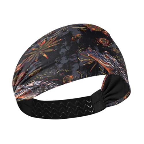 Style of Alligator Black Pond rutschfeste Damen-Stirnbänder, modisch, elastisches Schweißband für Workout, Fußball, Tennis, Wandern, Cintas Para el Cabello de Mujer von miaozhen