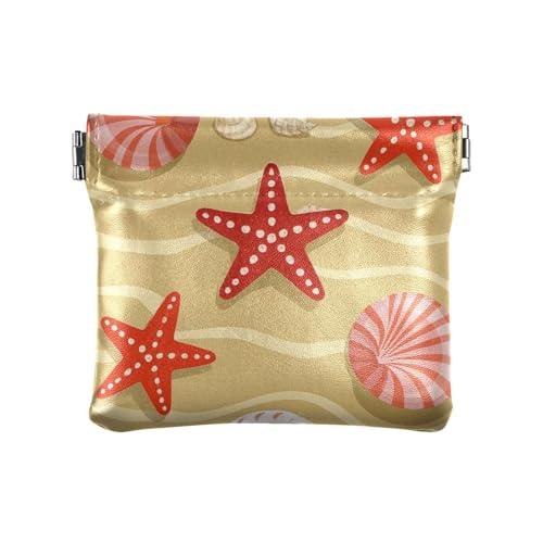 Summer Beach Shell Seestern Beige Kleingeldbörse Tragbar Kartenhalter für Männer Frauen Reise Bolsas Para Monedas de Mujer, Sommer Strandmuschel Seestern beige, 1 size von miaozhen