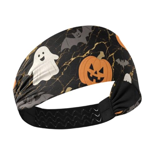 The Terrifying Black Halloween Fledermaus kühlende breite Stirnbänder, elastische Haarbänder für Damenhaar, für athletische Sportarten, Wandern, Workout, athletisches Sport-Zubehör von miaozhen
