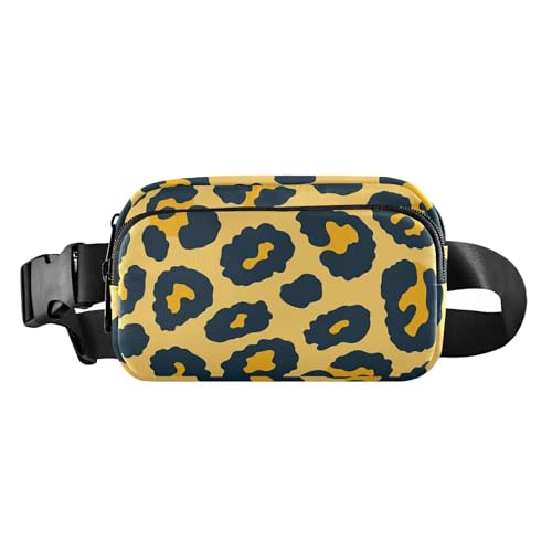 Tier Leopard Textur Gold Schwarz Süße Crossbody Tasche Anti-Diebstahl Gürteltasche für Damen Herren Mini mit verstellbarem Gürtel für Reisen Urlaub Laufen Bolsa Paar Hombre de Cintura,, Tier Leopard, von miaozhen