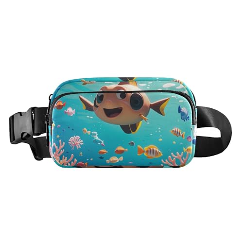 Umhängetasche mit niedlichem buntem Fischkorallenmotiv, für Damen und Herren, großes Fassungsvermögen, mit verstellbarem Gurt, für Reisen, Fitnessstudio, Arbeit, Mochilas, Para, Hombres de Cintura, von miaozhen