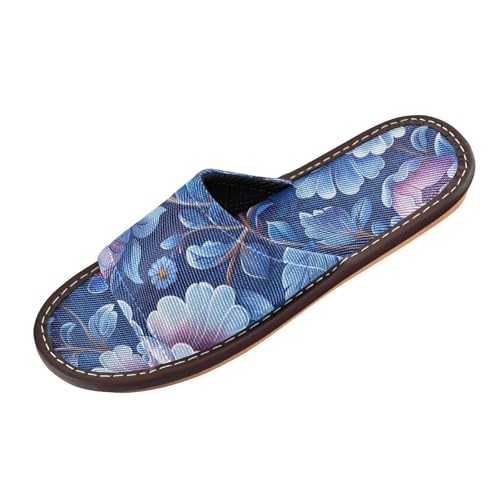 Vintage-Hausschuhe, Bohemian-Blumen, Paisleymuster, Alligator, Immergrün, für den Innenbereich, tragbar, leicht, individueller Druck, offener Zehenbereich, für Party, Reisen, Gäste, Zapatos Casuales von miaozhen