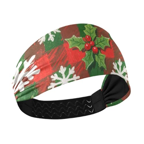 Weiße Schneeflocken mit Stechpalmen-Motiv, rutschfeste Schweiß-Stirnbänder für Damen, dehnbar, für Fußball, Wandern, Fußball, Make-up, Diadema para mujer von miaozhen