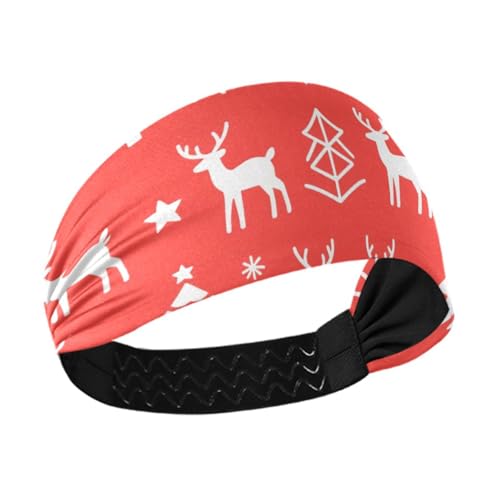 Weiße Schneeflocken und Elche, rutschfeste Stirnbänder für Erwachsene, elastisches Haarband für Fitnessstudio, Radfahren, Fußball, Laufen, Diademas para mujer von miaozhen