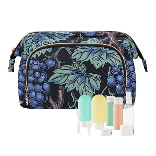 William Morris Make-up-Tasche mit Reißverschluss, für Damen, Münzgeldbörse für Make-up, Kosmetik, Monedero de tela para mujer, Weinrot, William Morris Traubenblau, Modern von miaozhen