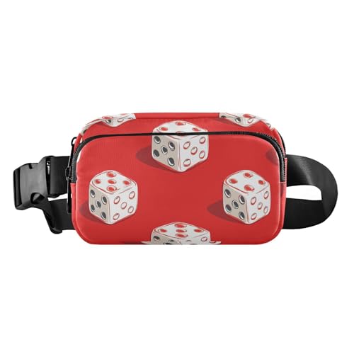 Würfel Muster Rot 3d Nette Fanny Pack Hüfttasche für Frauen Männer Multifunktional mit Verstellbarem Gürtel für Radfahren Wandern Gym mochilas para hombres de cintura, würfelmuster rot, wurfel muster von miaozhen