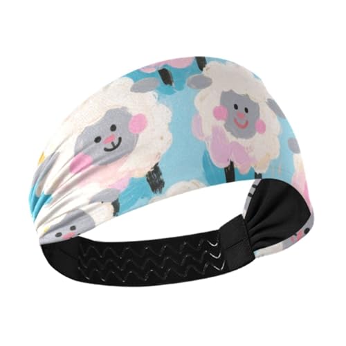 Yoga-Stirnband mit niedlichem Cartoon-Schaf, feuchtigkeitsableitend, dehnbare Haarbänder für Damenhaar, Workout, Tennis, täglichen Gebrauch, Wandern, Diademas, Deportivas, Para Mujer von miaozhen