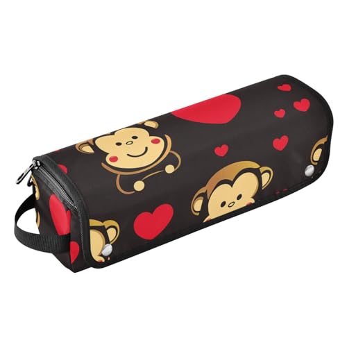 miaozhen 2-in-1-Haar-Werkzeug-Organizer mit abnehmbarer hitzebeständiger Matte, wasserdichter Lockenstab Reiseetui für Glätteisen, Glätteisen, Lockenstäbe, Affe, traditioneller nordischer von miaozhen