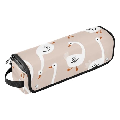 miaozhen 2-in-1-Haar-Werkzeug-Organizer mit herausnehmbarer, hitzebeständiger Matte, wasserdicht, Reise-Organizer für Glätteisen, heiße Werkzeuge und Haarpflege-Zubehör, Cartoon-niedliche weiße Ente, von miaozhen