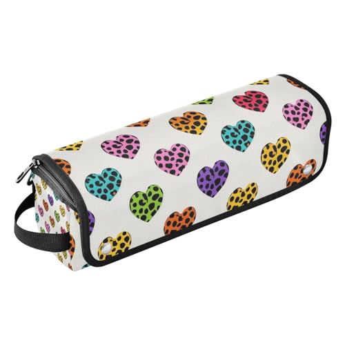 miaozhen 2-in-1-Haar-Werkzeug-Organizer und hitzebeständige Matte, wasserdicht, Reise-Organizer für Glätteisen, Lockenstäbe, Cartoon-Leopardenmuster, Herz, für Damen, Cartoon-Leopardenmuster in miaozhen 2-in-1-Haar-Werkzeug-Organizer und hitzebeständige Matte, wasserdicht, Reise-Organizer für Glätteisen, Lockenstäbe, Cartoon-Leopardenmuster, Herz, für Damen, Cartoon-Leopardenmuster in von miaozhen