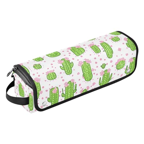 miaozhen 2-in-1-Haar-Werkzeug-Organizer und hitzebeständige Matte mit Reißverschluss, Aufbewahrungstasche für Lockenstab Glätteisen, flacher Haartrockner, grüne Kakteen, Pfirsichblumen, von miaozhen