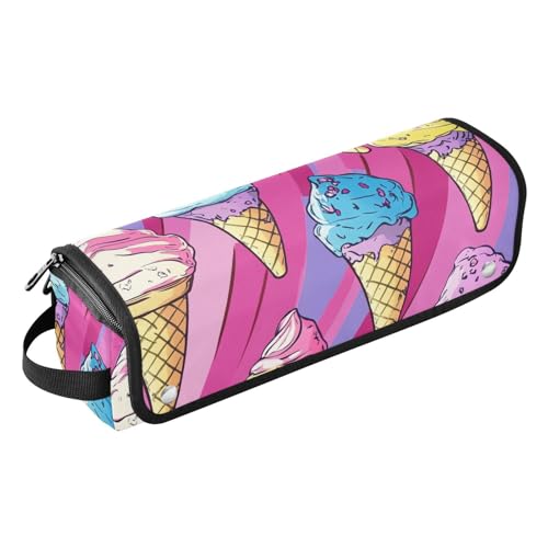 miaozhen 2-in-1 Lockenstab Reisetasche mit Eisenmatte, wasserdicht, tragbar, offen, flache Reisetasche für Glätteisen, Glätteisen, Lockenstäbe, Eiscreme, kindliche Reiseutensilien für Frauen, Matte von miaozhen