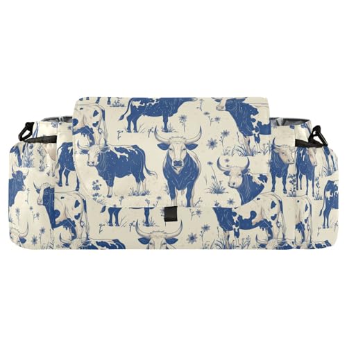 miaozhen Art Cartoon Kuh dunkelblau Kinderwagen Organizer Wickeltasche Kinderwagen Windeltasche isoliert Carrito para accesorios para von miaozhen