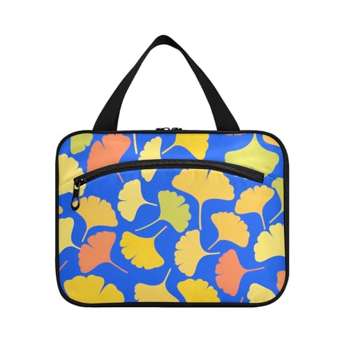 miaozhen Blaue Cartoon-Make-up-Tasche mit Ginkgo-Blättern für Damen, mit Haken, kompakte Designer-Tasche für Reisen, ein Muss für Maleta para maquillaje L, Blaue Cartoon-Ginkgoblätter, Modern miaozhen Blaue Cartoon-Make-up-Tasche mit Ginkgo-Blättern für Damen, mit Haken, kompakte Designer-Tasche für Reisen, ein Muss für Maleta para maquillaje L, Blaue Cartoon-Ginkgoblätter, Modern von miaozhen