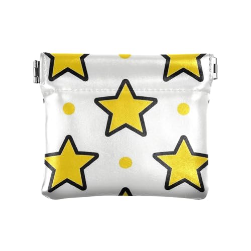miaozhen Bolsa Pequena Para Monedas Münzkartenhalter für Damen Handtasche Gelb Sterne Punkte Gelb PU-Leder Kleine Münze Fancy Card Holder, Gelbe Sterne gepunktet gelb, 1 size von miaozhen