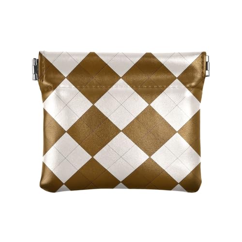 miaozhen Bolsas Para, Geldbörse für Münzen, tragbar, Reisezubehör, Dunkelbraun kariert, kariert, Dunkelbraunes Karomuster, 1 size von miaozhen